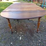 19th century walnut 6 leg table, opening