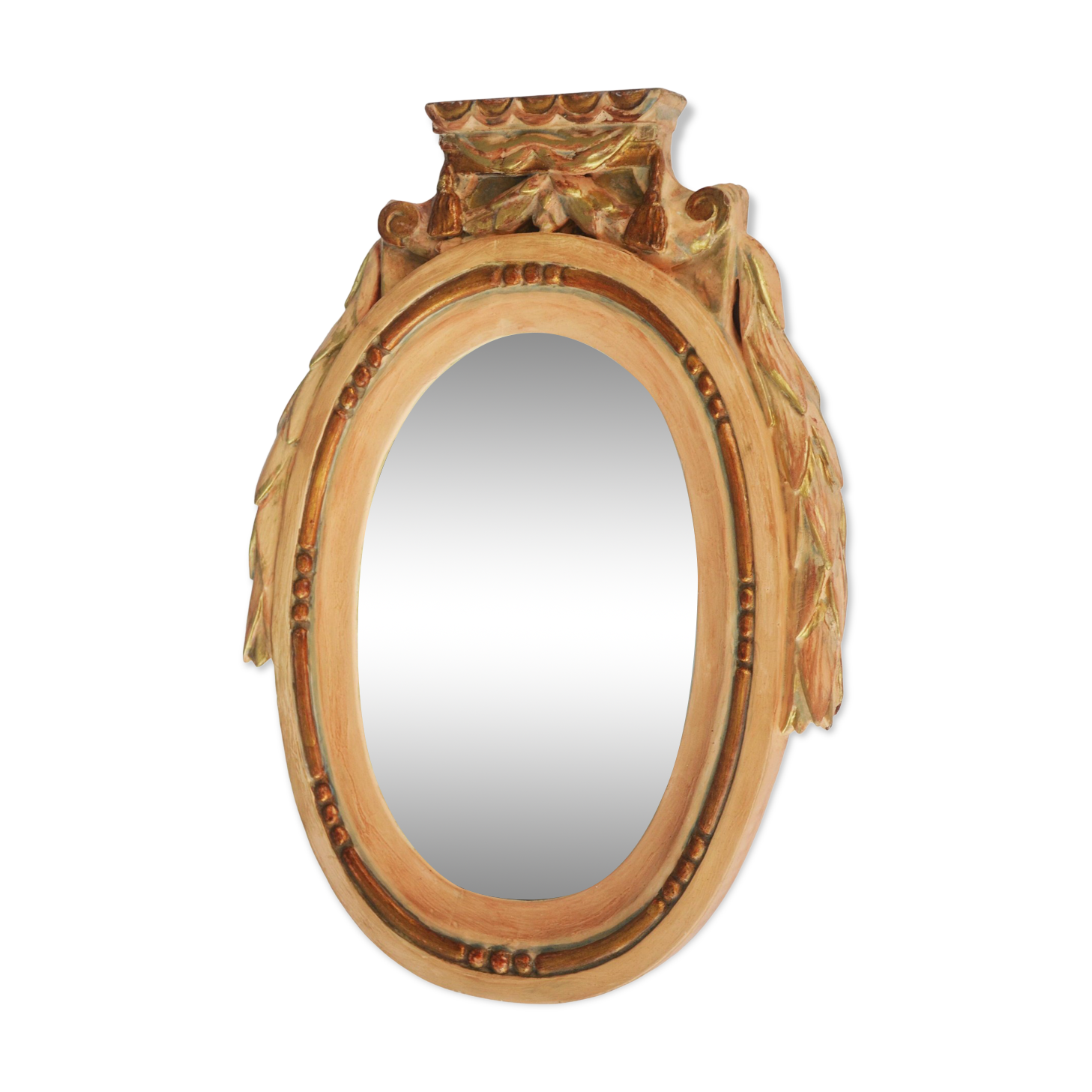 Antique Gilded Wood Mirror a Fronton Louis XVI Style