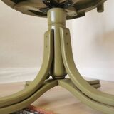 Vintage Thonet Style Bentwood Swivel Chair - Olive Green Retro Armchair