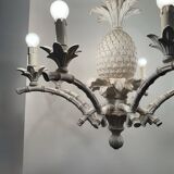 Large Hollywood Regency pineapple chandelier, 1980s