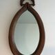 Brutalist mirror in oval shape 1950 - 30,5x59,5cm