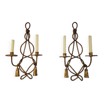 Paire d'appliques Hollywood regency