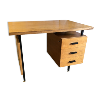 Bureau moderniste en chêne années 60