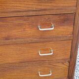 Vintage oak chest of drawers from the 50s with 4 drawers and compass feet