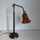 Vintage 1900 Clichy glass paste lamp, brass workshop desk - 60 cm