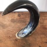 Polished beef horn on brass base