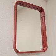 80s Pop Art Red Rounded Frame Mirror