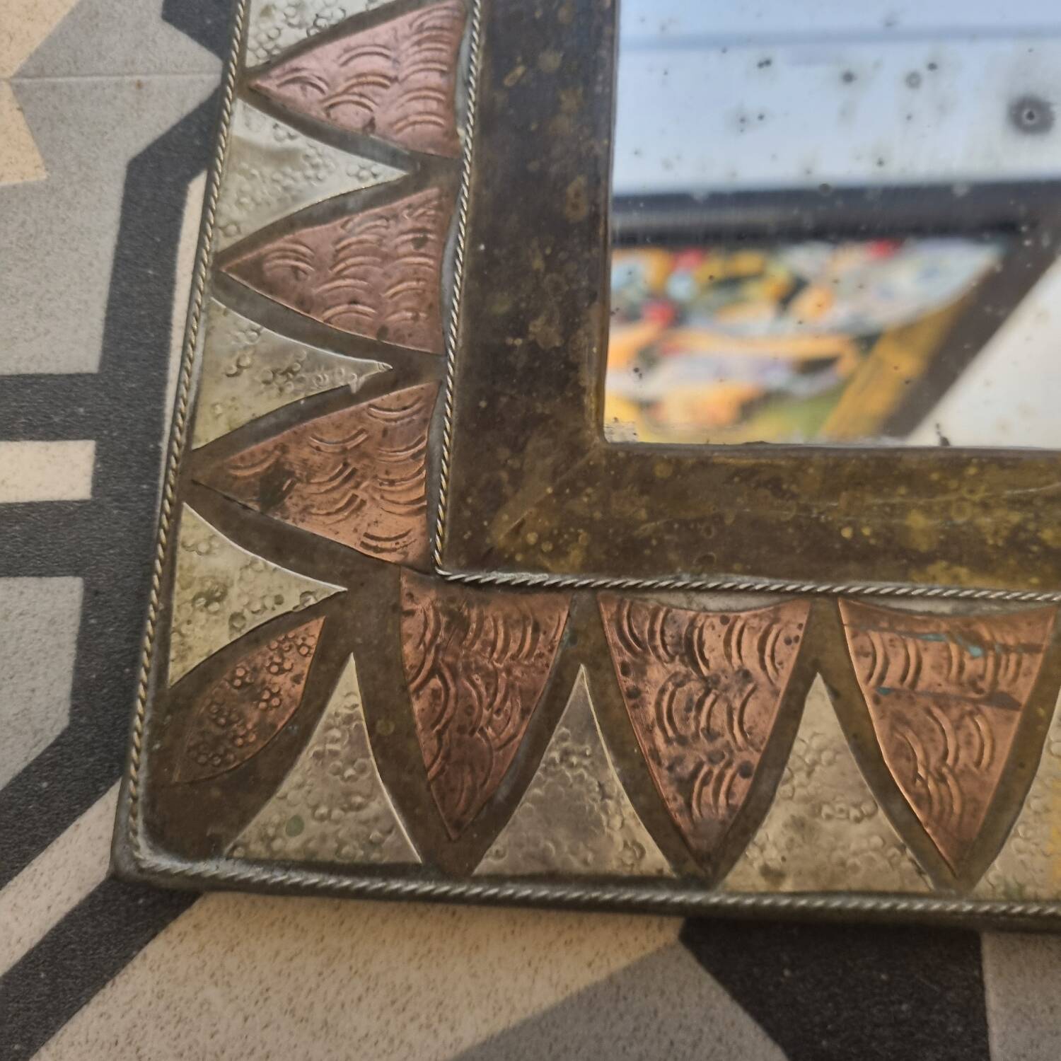 Copper mirror, Morocco from 1970 (59x43cm)