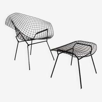 Bertoia armchair and Ottoman from the 70s
