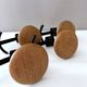 Vintage Set of 4 Wooden & Metal Coat Hooks | Wall-Mounted Hooks