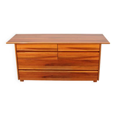 Commode architecturale italienne en noyer, 1970, Italie