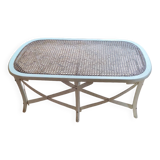 Table basse bois et cannage