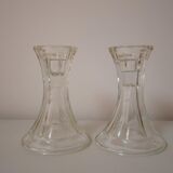 Lot de 2 bougeoirs en verre