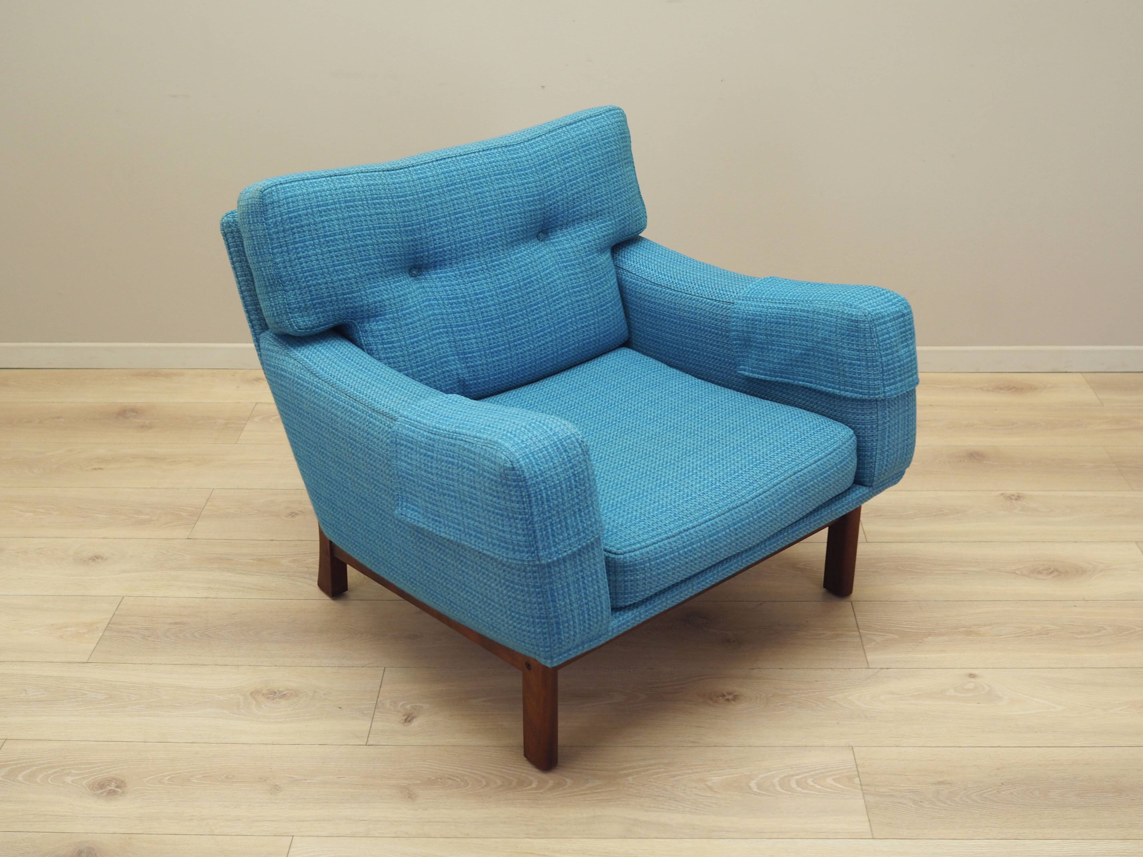 Blue armchair, Danish design, 1960s, production: Denmark