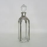 Magnificent crystal and silver-plated metal carafe bottle.
