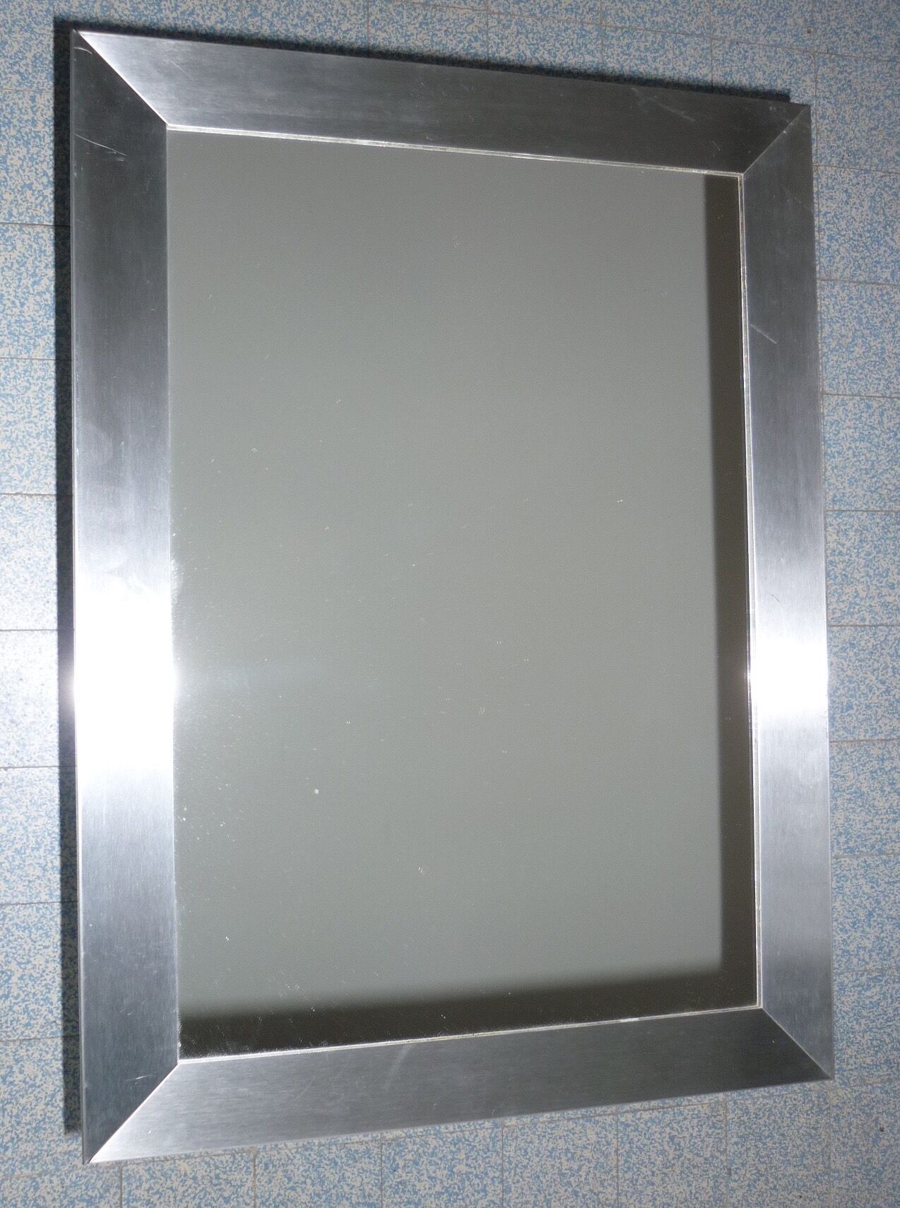 Miroir rectangulaire moderne cadre en acier brossé