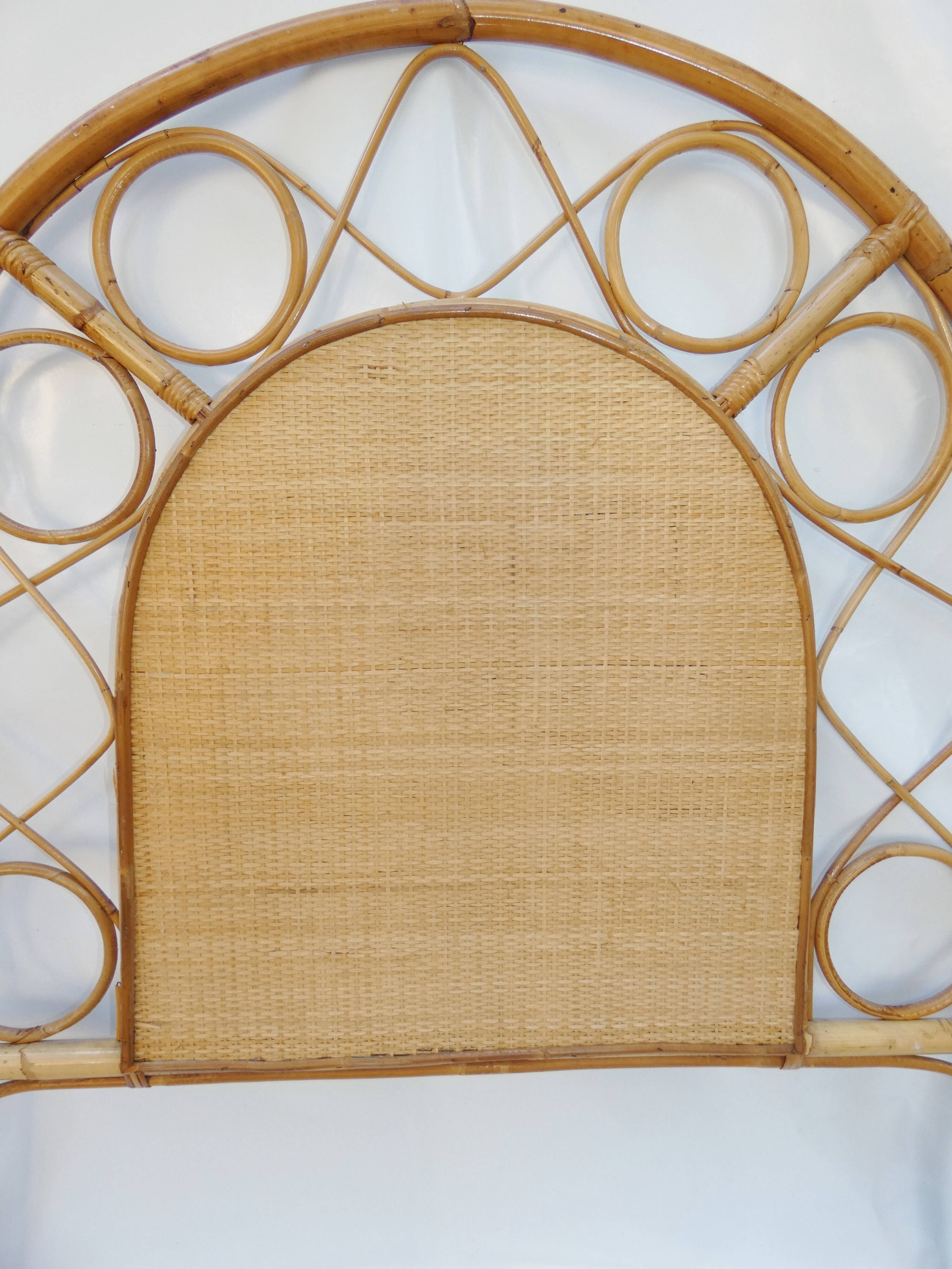 Headboard in rattan circa 1960 1970