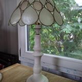 Desk lamp Room Lampshade mother-of-pearl pink alabaster base Dp 082271