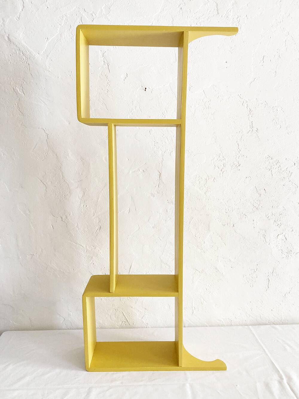 1960s wooden wall shelf with 3 compartments