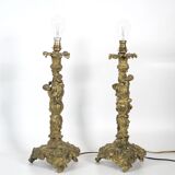 Paire de lampe Rococo Bronze