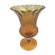 Vase verre de mariage coupe jaune strie vintage