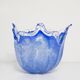 Medium blue Murano glass bowl, mid-century style, Italy, 2000s.