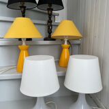Bedside yellow lamps