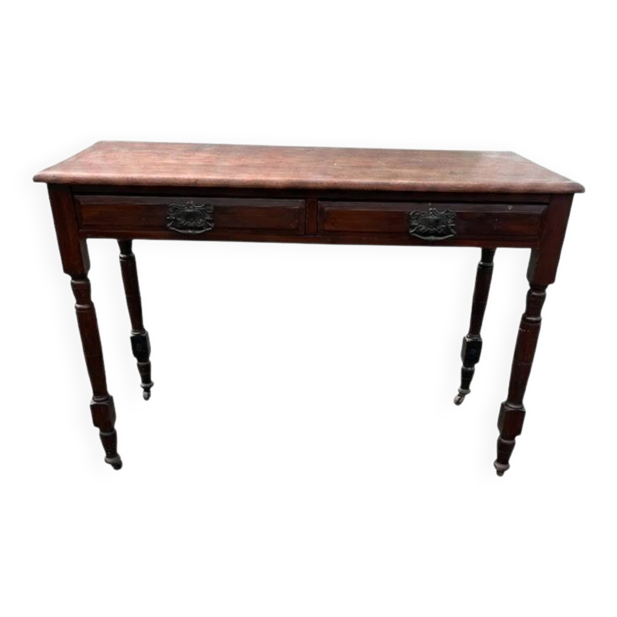 Antique English-style wooden work table - Desk or table