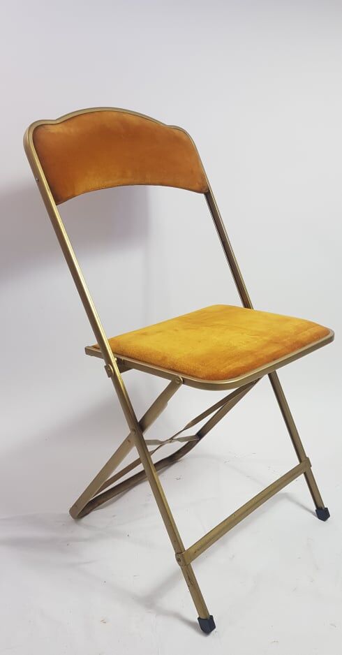 Set of three folding chairs opera golden yellow/mustard