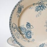 Pair of flat plates in Iron Earth U&C Digoin Sarreguemines model "Royat", 19th century