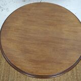 Vintage oak top pedestal table or bistro table with a medium oak finish