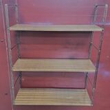 Etagere vintage string metal faux wood very deco 1960