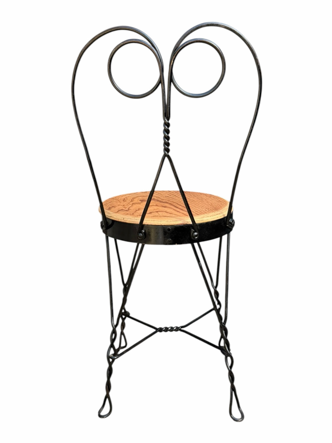 Set of 4 vintage wrought iron chairs from the 1940s.