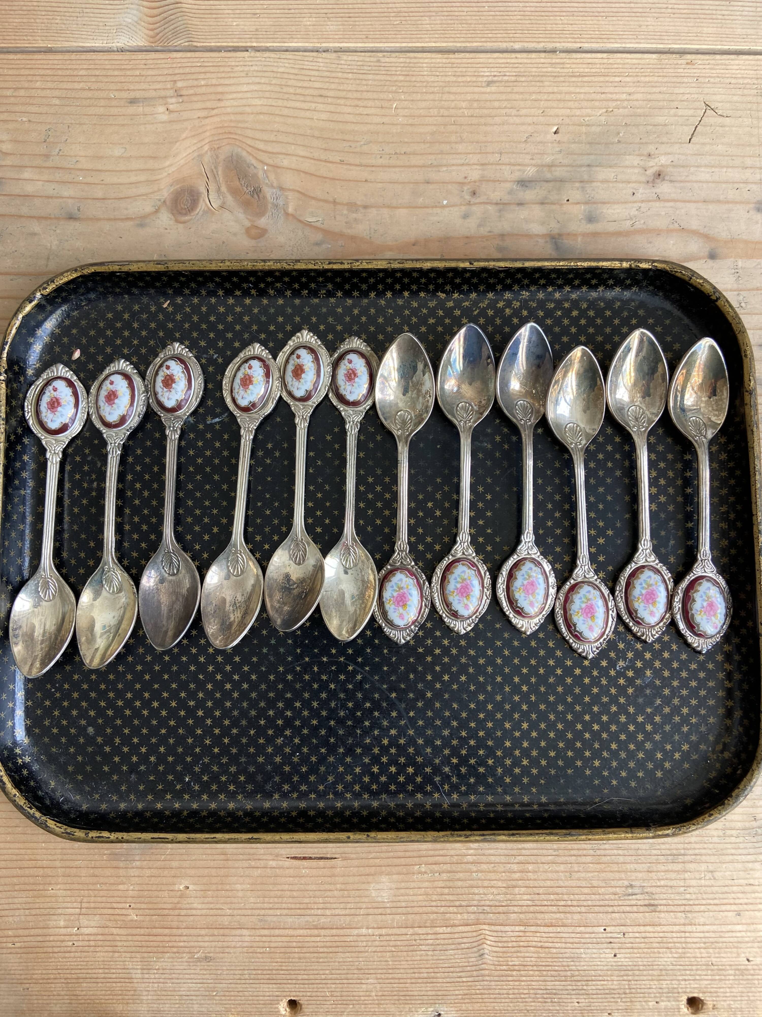 6 old teaspoons