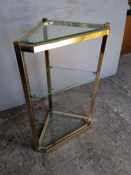 Neckline console metl gilded glass ep 1970