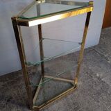 Neckline console metl gilded glass ep 1970