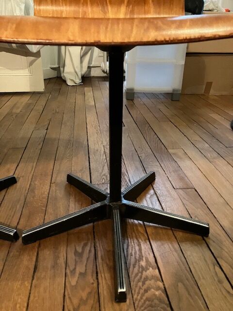 Pair of vintage wood and metal chairs for school desk
