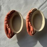 Pair of vintage lobster mini ramekins Saint Amand D15.5
