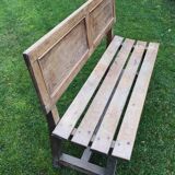 Wooden bench with back