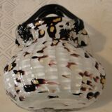 handbag basket vase hand blown Murano glass