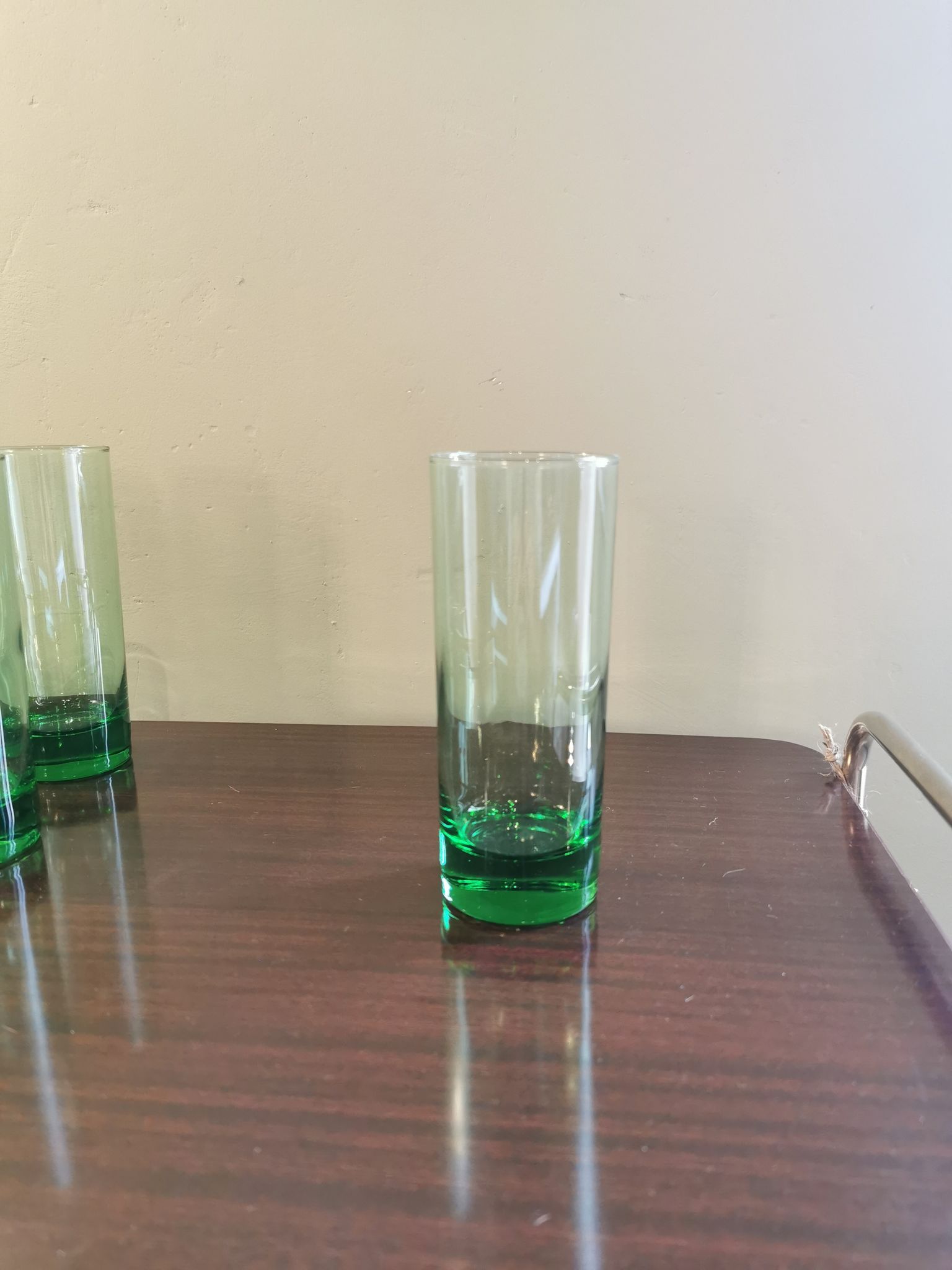 Lot de 6 verres verts vintage