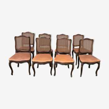 Suite of eight Louis XV style chairs