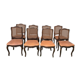 Suite of eight Louis XV style chairs