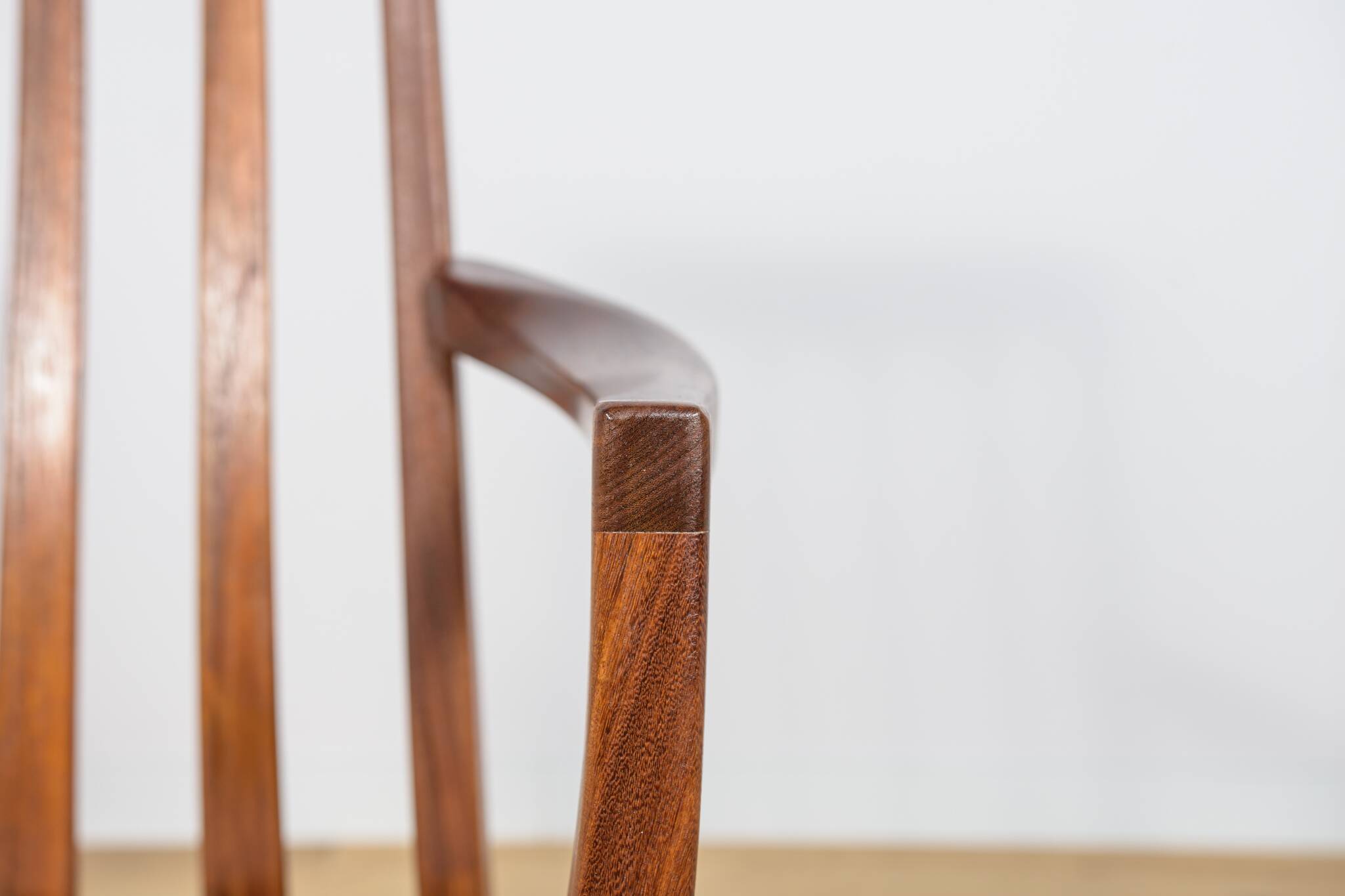Mid-century teak and fabric dining chairs by Leslie Dandy for G-Plan.