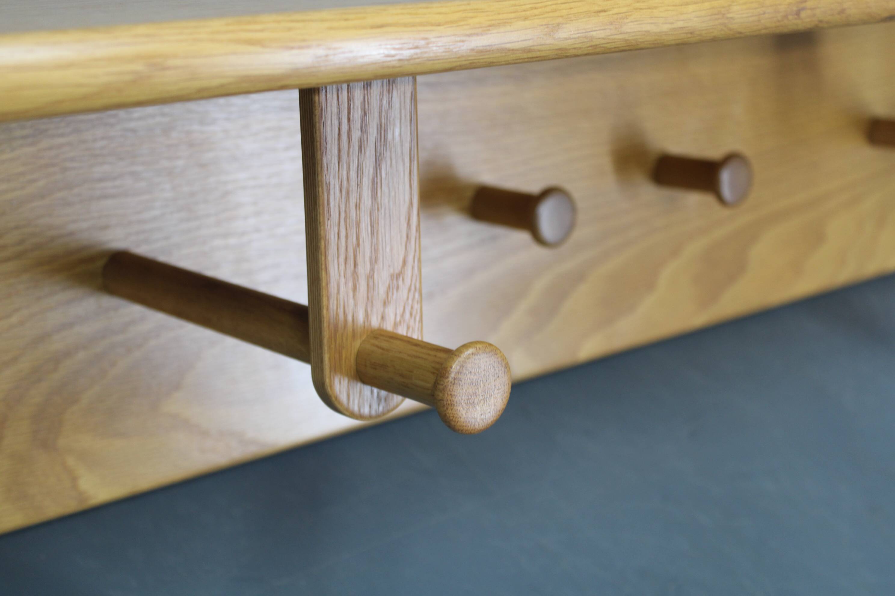 1970s Rare Aksel Kjersgaard Ash Wood Wall Hanger, Denmark