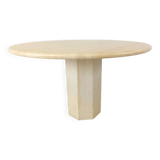 Round Italian travertine dining table 1970s
