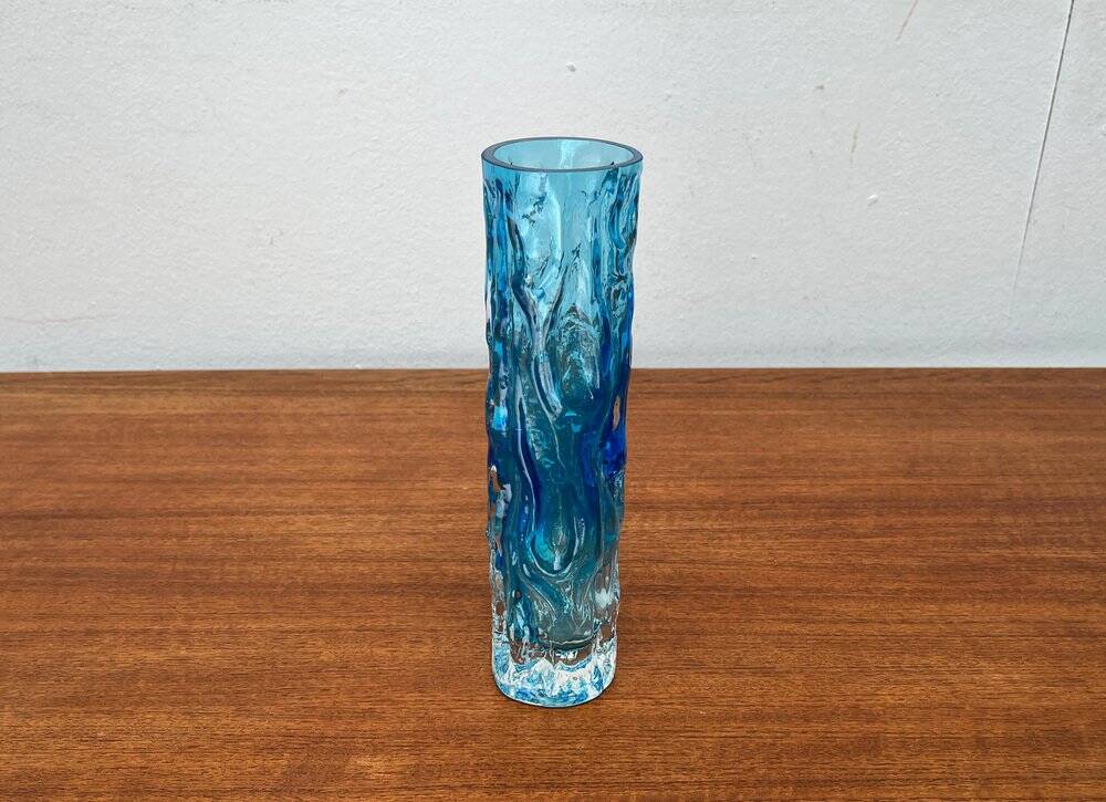 Glass vase with bark design by Ingrid Glas, Germany, 1960s.