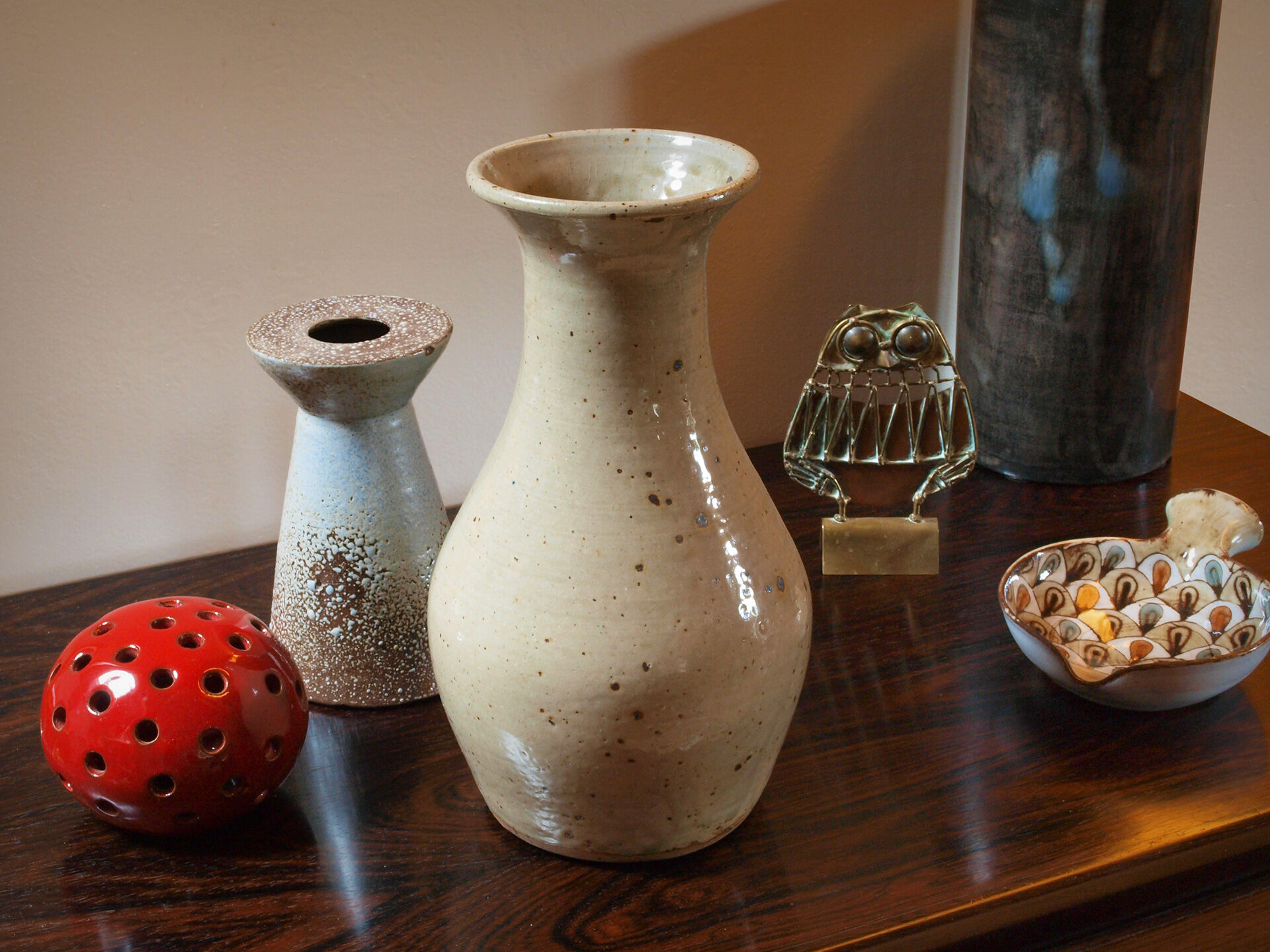 Pyrite sandstone vase by Jean Migeon in La Borne, 60s