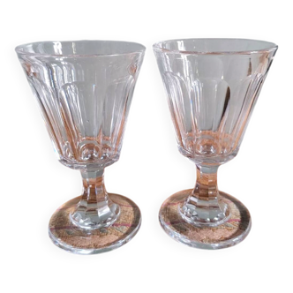 2 verres à vin - cristal taillé - Baccarat vers 1850