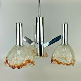 60s 70s Lamp Chrome Chandelier Chandelier Mazzega Murano Glass Design